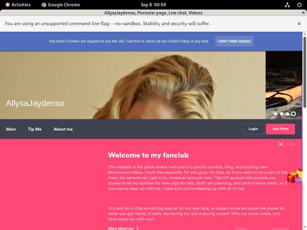 Allysajaydenxo.modelcentro.com Members Area