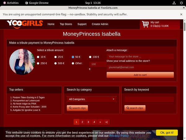 MoneyprincessIsabell Premium Accounts Free
